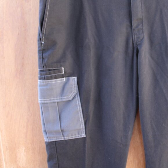 Dickies Men’s Slim Straight Work Pants 38x30 Black w/ Grey Cargo Pockets - Picture 2 of 6